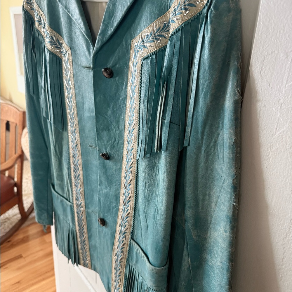 Vintage Leather Fringe Jacket - Picture 3 of 7